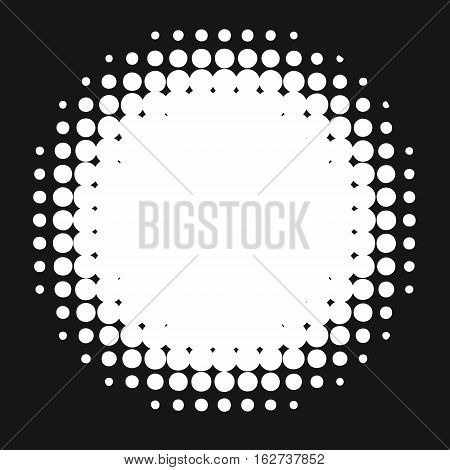 Round halftone element for icon background or information flash