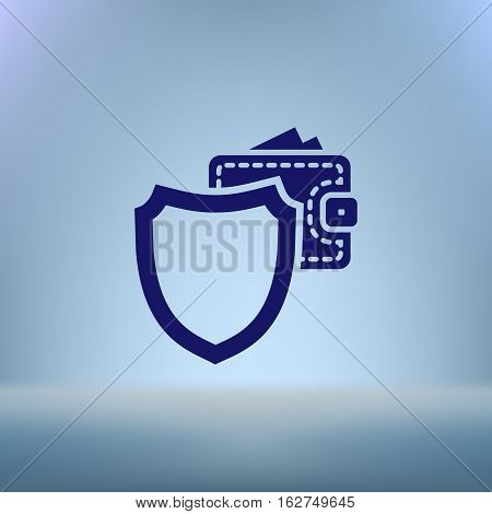 Wallet Protection Icon. Flat Design.