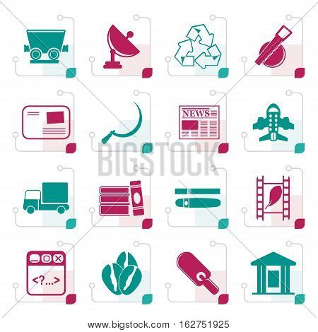 Stylized Business and industry icons - Vector Icon set 2