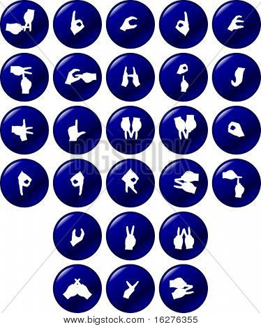 Hand-Kontur-Alphabet-Button-set