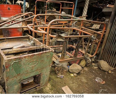Metal scrap ready to recycle photo taken in Bogor Indonesia java