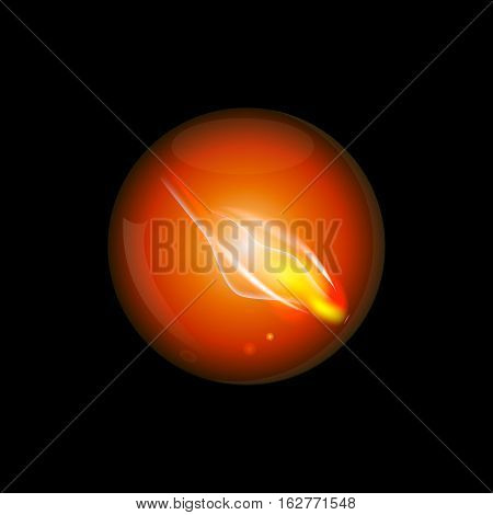 Glass fireball in the dark abstract art illustration