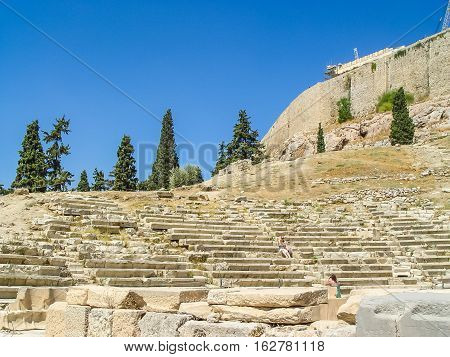 View Of The Stairs At The Parthenon Temple
