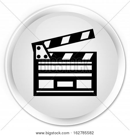 Cinema Clip Icon Premium White Round Button