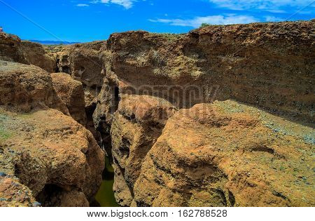 Sesriem canyon of Tsauchab river Sossusvley Namibia