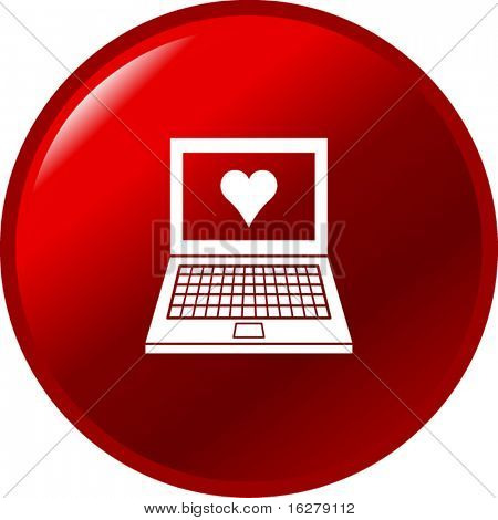 bouton d'amour de l'ordinateur