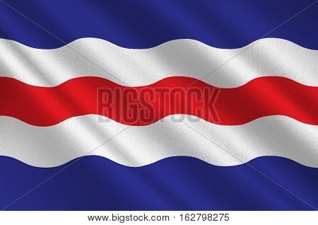 Flag of Medelpad is a historical province of Sweden. 3d illustration