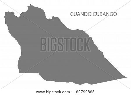 Cuando Cubango Angola Map grey province silhouette illustration