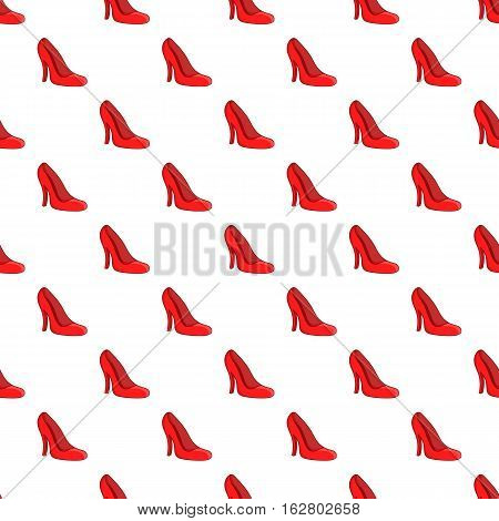 Red women shoes pattern. Cartoon illustration of red women shoes vector pattern for web