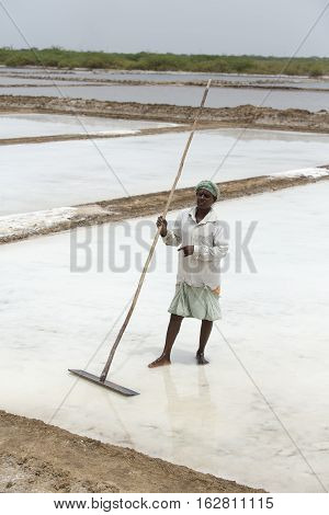 Illustrative image. Pondicherry Tamil Nadu India - July 03 2014. Poor woman worker in small village very hard work for little money roupies