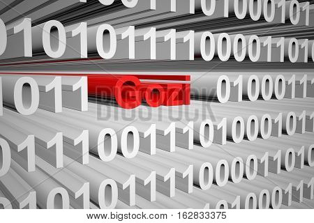 Gozi in the form of binary code, 3D illustration