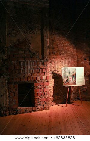 Gatchina, Russia - 3 December, The restored part of the fireplace in the gallery Chesmenskaya, 3 December, 2016.
Visit the Museum Reserve Gatchina Palace.