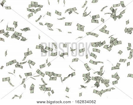 isolate background from dollars 3d render. illustration