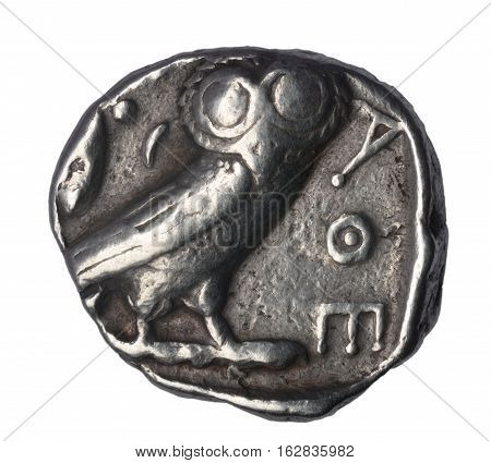 Tetradrachm of Athens IV century BC Reverse: Owl and legend ATHE (Athens)