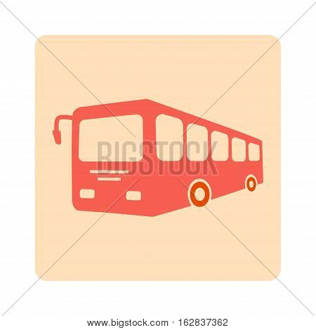 Bus sign icon. Public transport symbol.Flat design style.