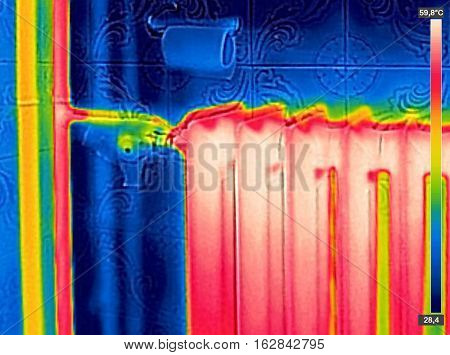Infrared Thermal Image of Radiator Heater in house