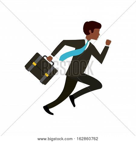 business man running icon over white background. competitive business cocept. colorful design. vector illustration