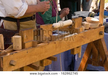 Medieval Reenactment Wood Lathe