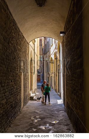 Narrow Alley In The Old Town Of Florence, Italy