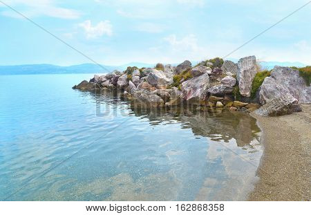 small beach at Dreams island Eretria Euboea Greece