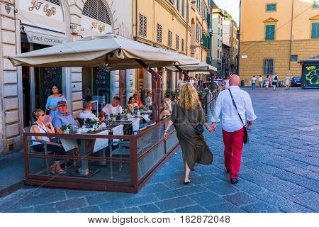 Street Cafe In The Old Town Of Florence, Italy