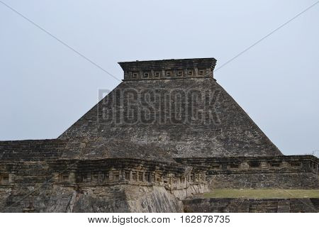 Ruins of pyramid at the pre-columbian archeological site known as El Tajin located in Papantla, Veracruz, Mexico