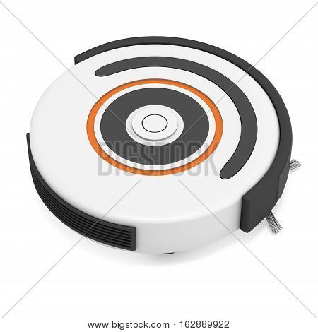 Robot vacuum cleaner. 3d render isolated on white. Smart cleaning technology concept