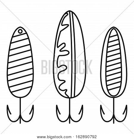 Outline illustration of fishing lure vector icon for web