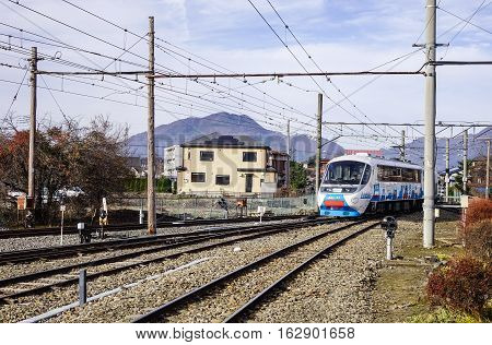 Tourist Train Running On Railway Track