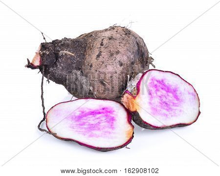 wild yamDoscorea hispida Dennst isolated on white background