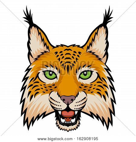 A lynx head logo. This is vector illustration ideal for a mascot and tattoo or T-shirt graphic.
