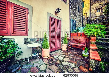 a picturesque corner in Montecatini in Italy