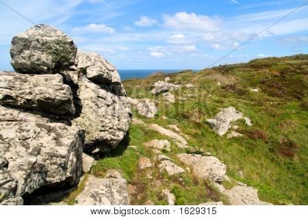 Zennor Kopf in Penwith, Cornwall, Großbritannien.