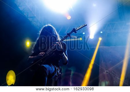 TOLMIN, SLOVENIA - JULY 28TH: GERMAN TEHNICAL DEATH METAL BAND OBSCURA PERFORMING AT METALDAYS FESTIVAL ON JULY 28TH, 2016 IN TOLMIN, SLOVENIA