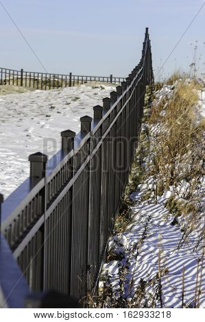 Fence at Fort Trumbull State Park in New London Connecticut