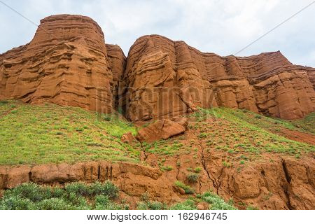 Beautiful Texture Of The Aeolian Mountains, Kyrgyzstan.