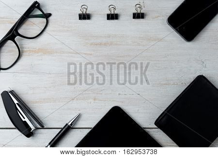 Modern male accessories and laptop on white background