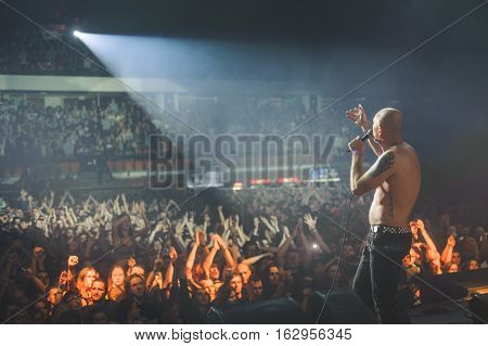 NOVI SAD, SERBIA - DECEMBER 12TH: PUNK BAND GOBLINI PERFORMING ON KONCERT GODINE 2015, IN NOVI SAD, SERBIA