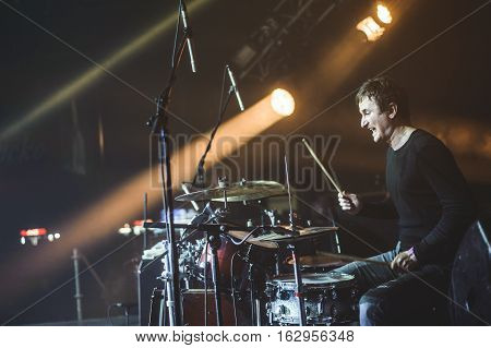 NOVI SAD, SERBIA - DECEMBER 12TH: PUNK BAND GOBLINI PERFORMING ON KONCERT GODINE 2015, IN NOVI SAD, SERBIA