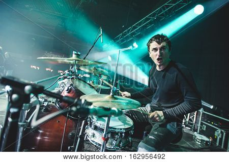 NOVI SAD, SERBIA - DECEMBER 12TH: PUNK BAND GOBLINI PERFORMING ON KONCERT GODINE 2015, IN NOVI SAD, SERBIA
