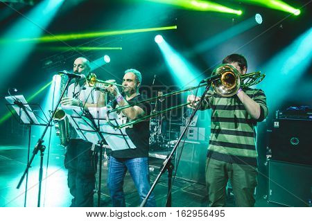 NOVI SAD, SERBIA - DECEMBER 12TH: PUNK BAND GOBLINI PERFORMING ON KONCERT GODINE 2015, IN NOVI SAD, SERBIA