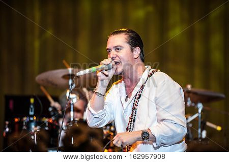 BELGRADE, SERBIA - JUNE 29TH: SINGER MIKE PATTON OF AMERICAN BAND FAITH NO MORE PERFORMING ON BELGRADE CALLING FESTIVAL ON JUNE 29TH 2012, IN BELGRADE, SERBIA