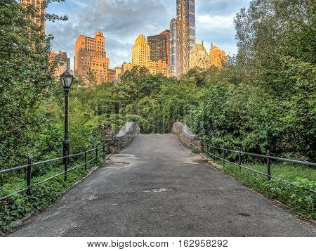 Gapstow Bridge is one of the icons of Central Park Manhattan in New York City