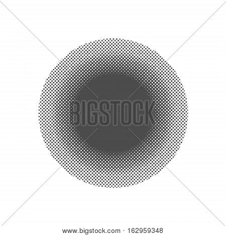 Pop art round elements. Halftone black dots on white background. Vector Illustration