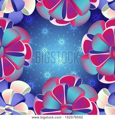 Festive vector seamless pattern with bunk bows
