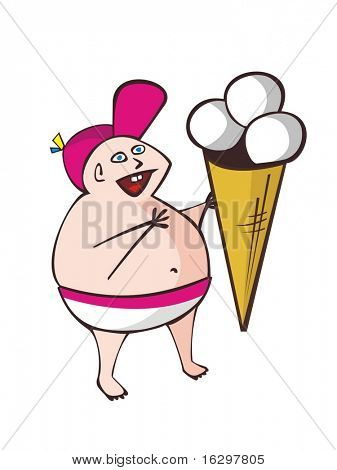 niño y helado