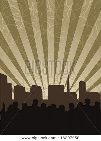 Grunge stedelijke stad design. Vectorillustratie.