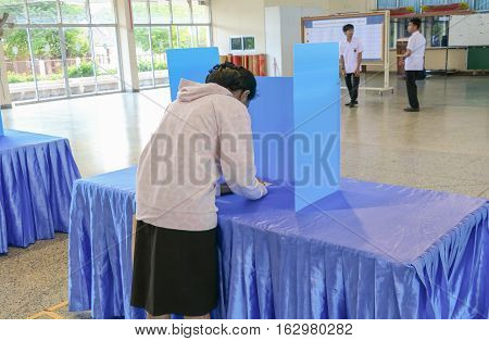 YALA Thailand December 27 2016 : Vote of Student Elections in University in South YALA Thailand.