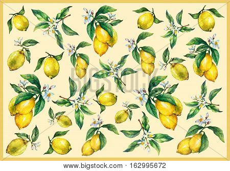 aquarelle, art, background, branch, citric, citrus, craft, decorating, decoupage, design, draw, flower, food, frame, fresh, freshness, fruit, green, hand, herbal, illustration, ingredient , isolate, isolated, juicy, leaf, lemon, lemonade, lemons, lime, li