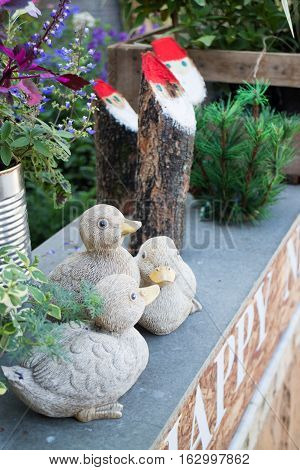School decorations for christmas and new year holiday stock photo